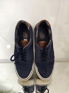 Vans Men’s Authentic Canvas Sneakers - Navy with Brown Trim